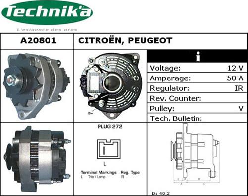 Technika A20801 - Генератор vvparts.bg