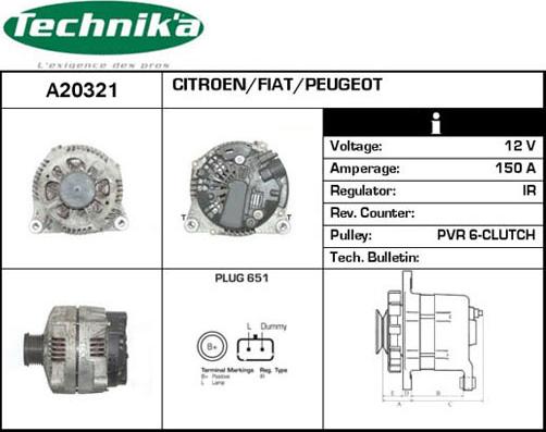 Technika A20321 - Генератор vvparts.bg