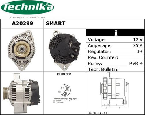 Technika A20299 - Генератор vvparts.bg