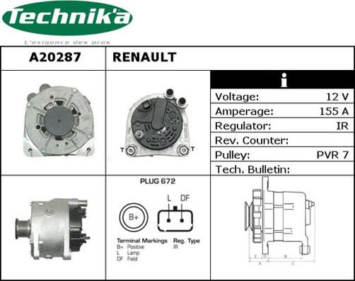 Technika A20287 - Генератор vvparts.bg