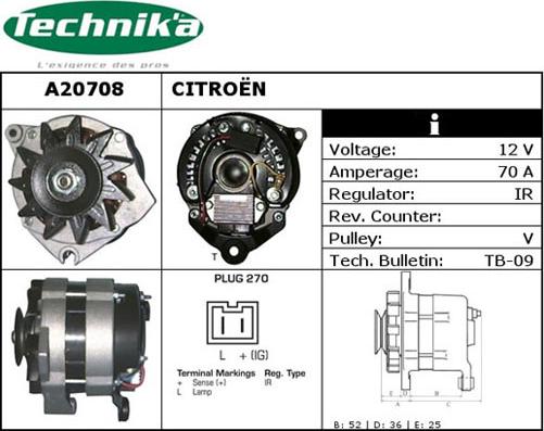 Technika A20708 - Генератор vvparts.bg