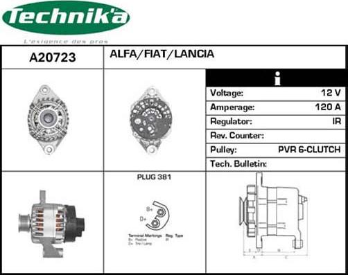 Technika A20723 - Генератор vvparts.bg