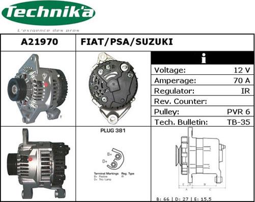 Technika A21970 - Генератор vvparts.bg