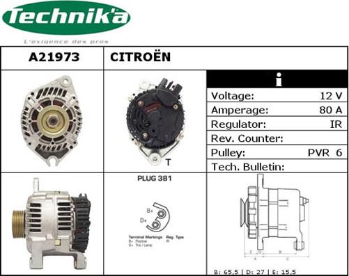 Technika A21973 - Генератор vvparts.bg