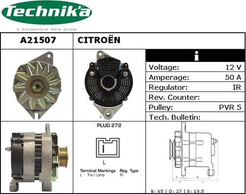 Technika A21507 - Генератор vvparts.bg