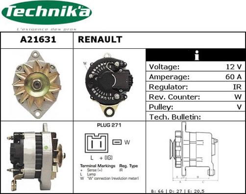 Technika A21631 - Генератор vvparts.bg