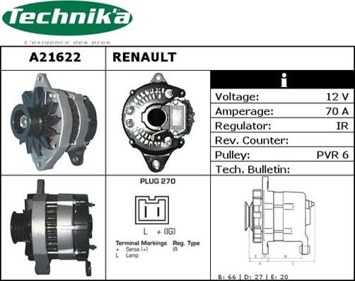 Technika A21622 - Генератор vvparts.bg