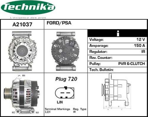 Technika A21037 - Генератор vvparts.bg