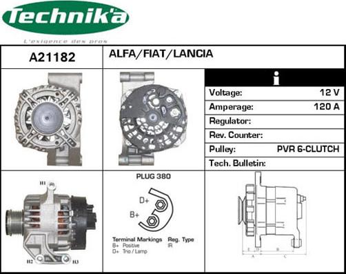 Technika A21182 - Генератор vvparts.bg