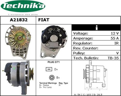 Technika A21832 - Генератор vvparts.bg