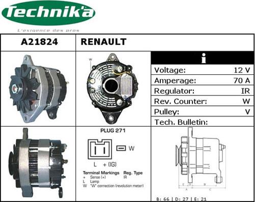 Technika A21824 - Генератор vvparts.bg