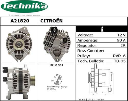 Technika A21820 - Генератор vvparts.bg