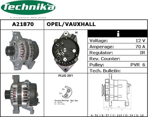 Technika A21870 - Генератор vvparts.bg