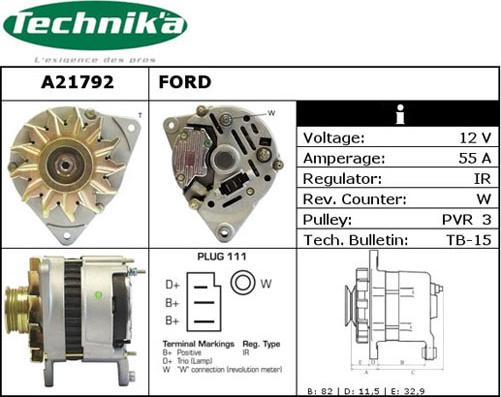 Technika A21792 - Генератор vvparts.bg