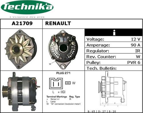 Technika A21709 - Генератор vvparts.bg