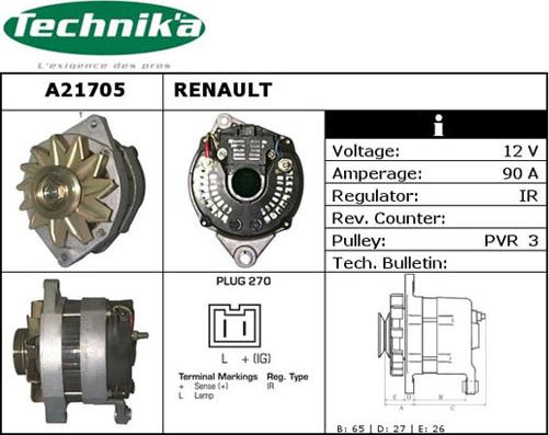 Technika A21705 - Генератор vvparts.bg