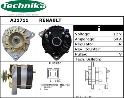 Technika A21711 - Генератор vvparts.bg