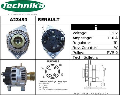 Technika A23493 - Генератор vvparts.bg