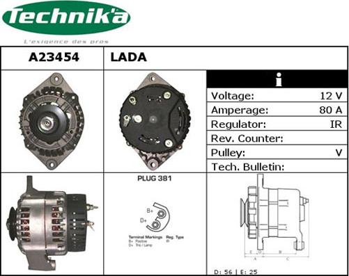 Technika A23454 - Генератор vvparts.bg