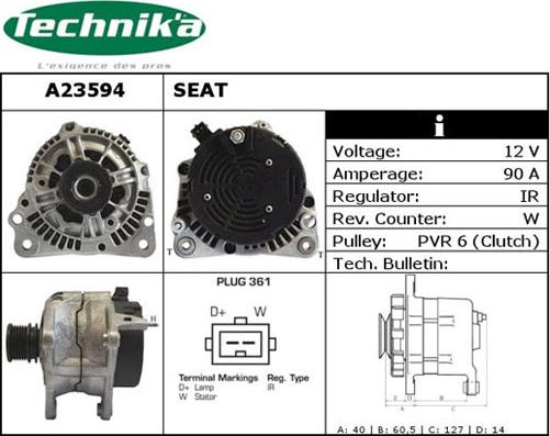 Technika A23594 - Генератор vvparts.bg