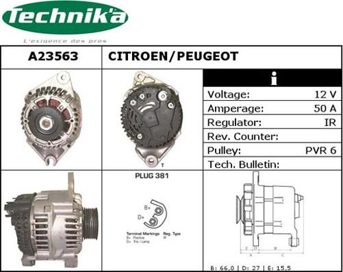 Technika A23563 - Генератор vvparts.bg