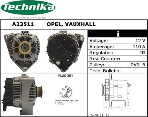 Technika A23511 - Генератор vvparts.bg