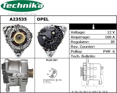 Technika A23535 - Генератор vvparts.bg