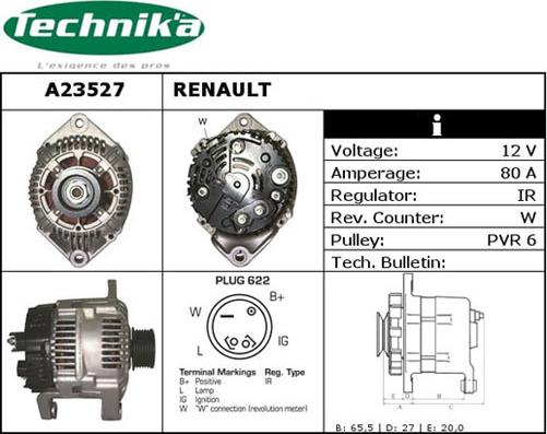 Technika A23527 - Генератор vvparts.bg