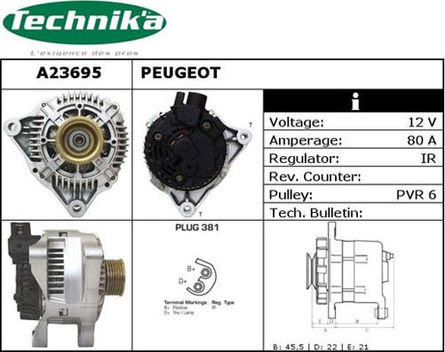 Technika A23695 - Генератор vvparts.bg