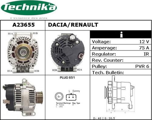 Technika A23655 - Генератор vvparts.bg