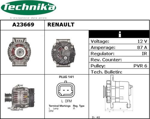 Technika A23669 - Генератор vvparts.bg