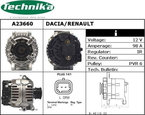 Technika A23660 - Генератор vvparts.bg