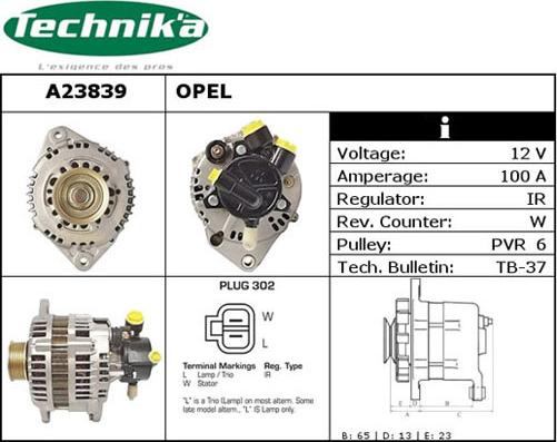 Technika A23839 - Генератор vvparts.bg