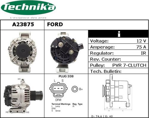 Technika A23875 - Генератор vvparts.bg