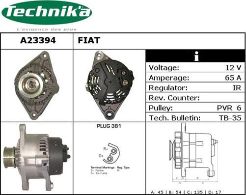 Technika A23394 - Генератор vvparts.bg