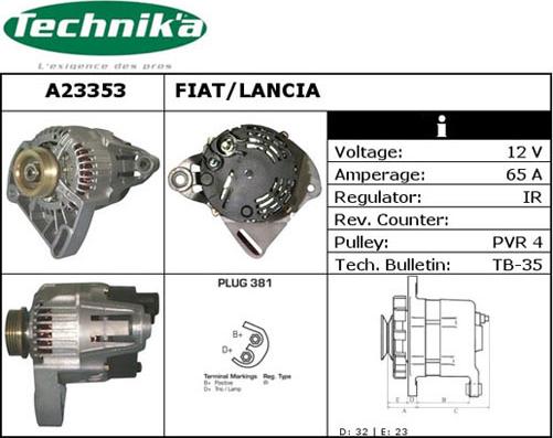 Technika A23353 - Генератор vvparts.bg