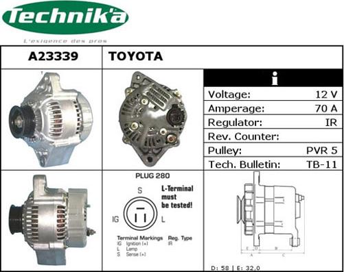 Technika A23339 - Генератор vvparts.bg