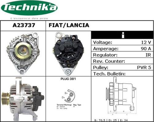 Technika A23737 - Генератор vvparts.bg