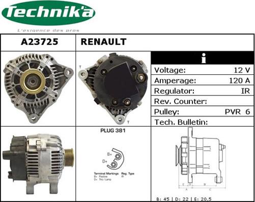 Technika A23725 - Генератор vvparts.bg