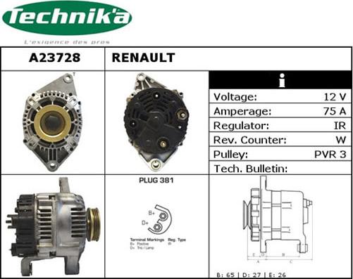 Technika A23728 - Генератор vvparts.bg