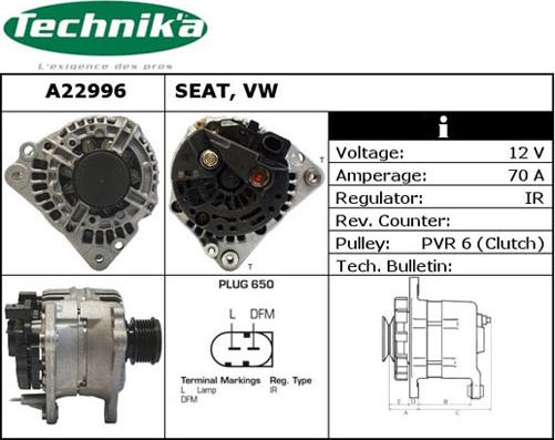 Technika A22996 - Генератор vvparts.bg