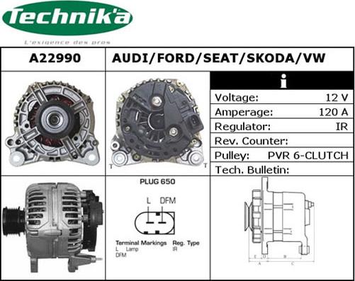 Technika A22990 - Генератор vvparts.bg