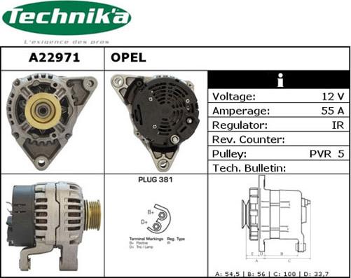 Technika A22971 - Генератор vvparts.bg