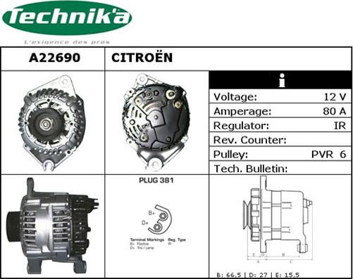 Technika A22690 - Генератор vvparts.bg