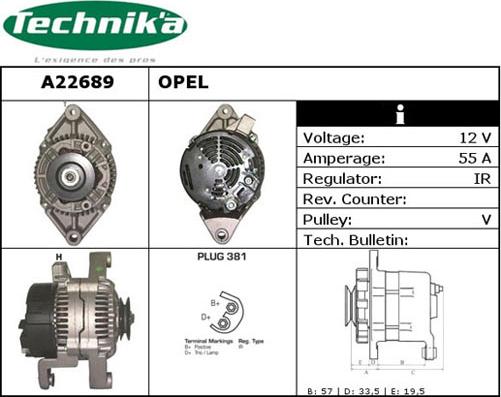 Technika A22689 - Генератор vvparts.bg