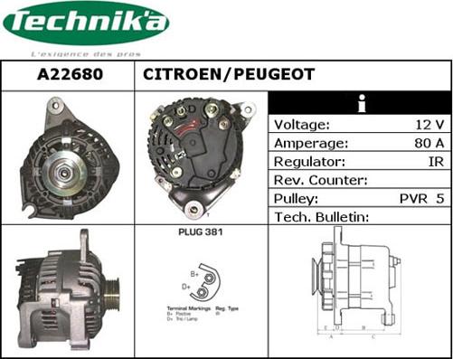 Technika A22680 - Генератор vvparts.bg