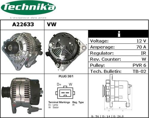 Technika A22633 - Генератор vvparts.bg