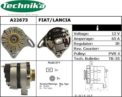 Technika A22673 - Генератор vvparts.bg