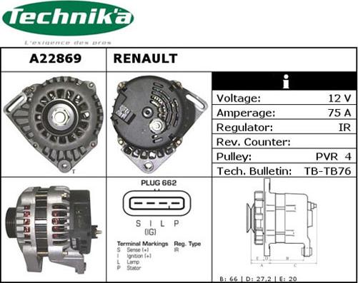 Technika A22869 - Генератор vvparts.bg