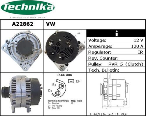 Technika A22862 - Генератор vvparts.bg